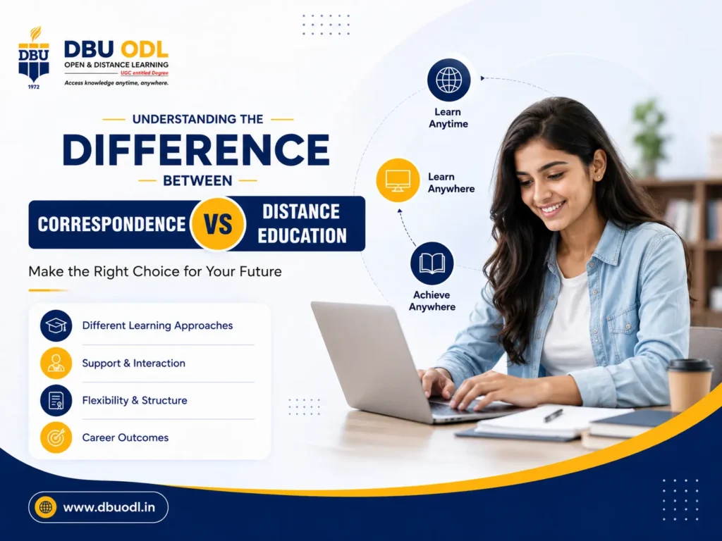 Difference between Correspondence and Distance Education